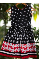 All Over Printed Frock With Contrast Color Piping Border (KR1180)